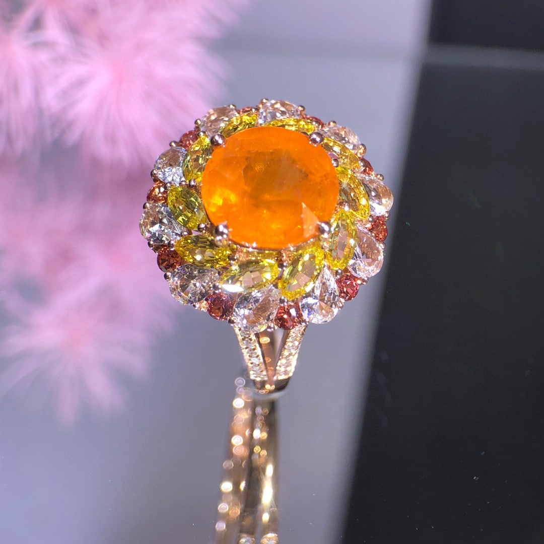 14K GOLD 3.05 CT NATURAL PARTSCHINITE & DIAMOND RING - 5