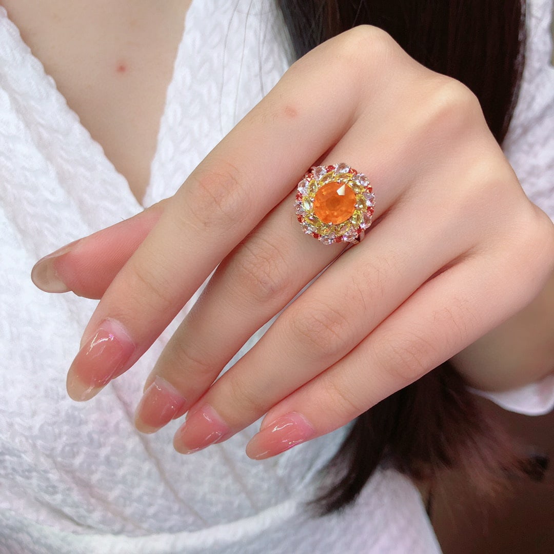 14K GOLD 3.05 CT NATURAL PARTSCHINITE & DIAMOND RING - 6