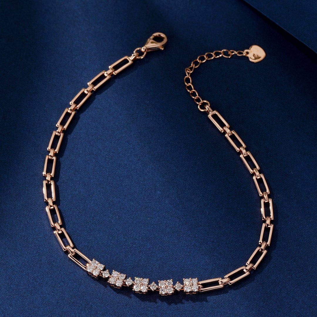 14K GOLD 0.43 CT NATURAL H DIAMOND BRACELET - 2