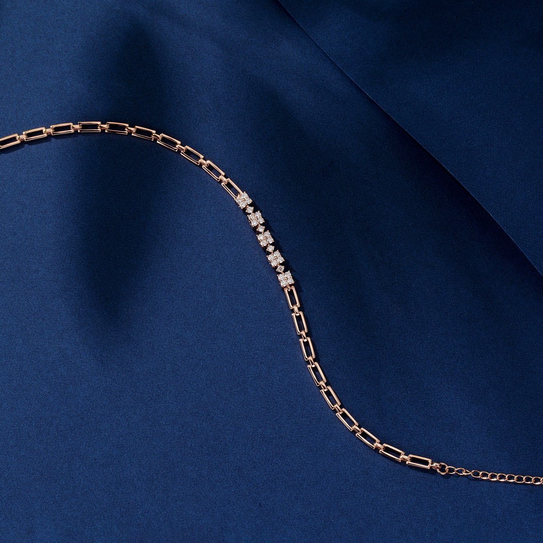 14K GOLD 0.43 CT NATURAL H DIAMOND BRACELET - 3