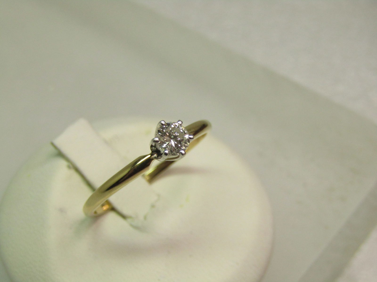 Vintage 14kt Diamond Engagement Rnig, .30 CTW. Sz. 9, Signed J, 1960'S-1970'S: Title:Vintage 14kt Diamond Engagement Rnig, .30 CTW. Sz. 9, Signed J, 1960'S-1970'S Description:Vintage 14kt Diamond Engagement Rnig, .30 CTW. 1960'S-1970'S. Sz. 9, Signed J. The diamond is appx. 4mm