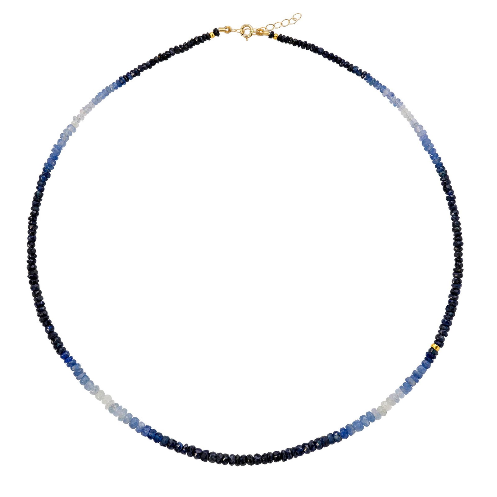 Birthstone September Blue Sapphire Ombre Necklace: Title:Birthstone September Blue Sapphire Ombre Necklace Description:Make an unforgettable impression with the Blue Sapphire Ombré Necklace, a radiant tribute to September's celestial birthstone.