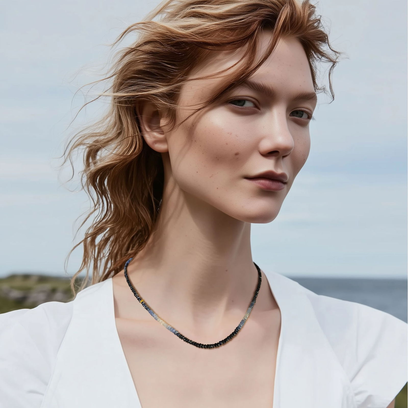 Birthstone September Blue Sapphire Ombre Necklace - 2