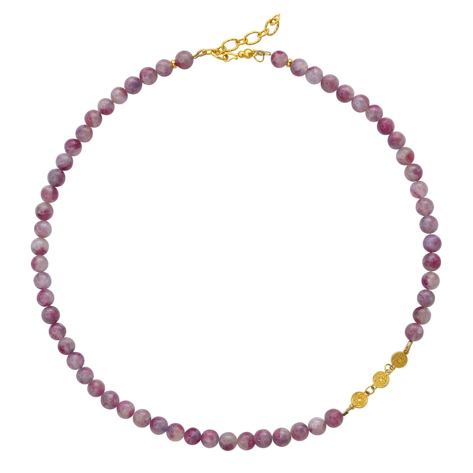 Pink Tourmaline Half-moon Necklace (1 of 7)