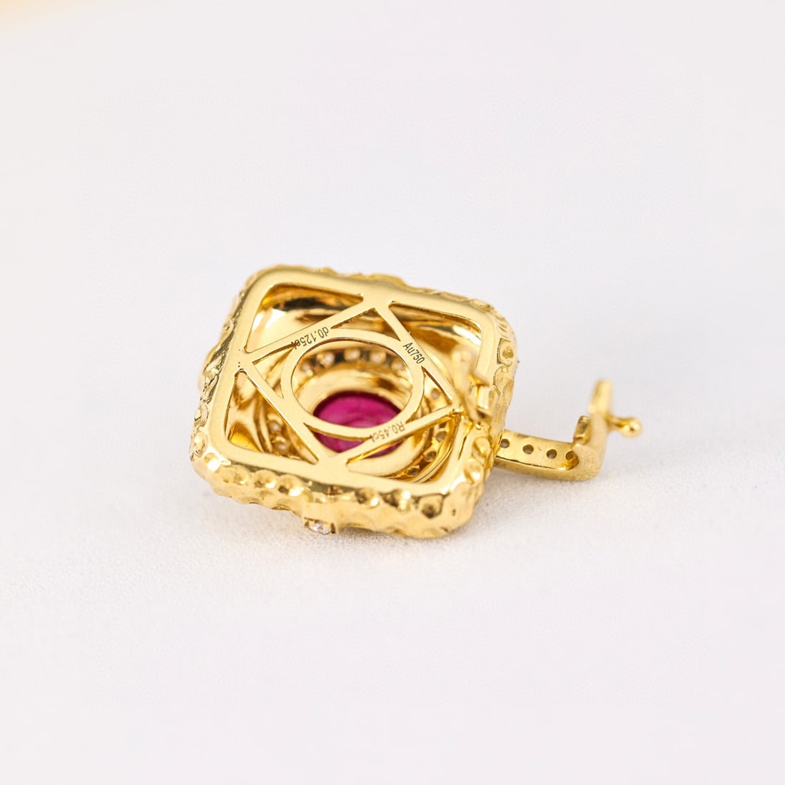 14K GOLD 0.45 CT NATURAL RUBY & DIAMOND PENDANT - 3