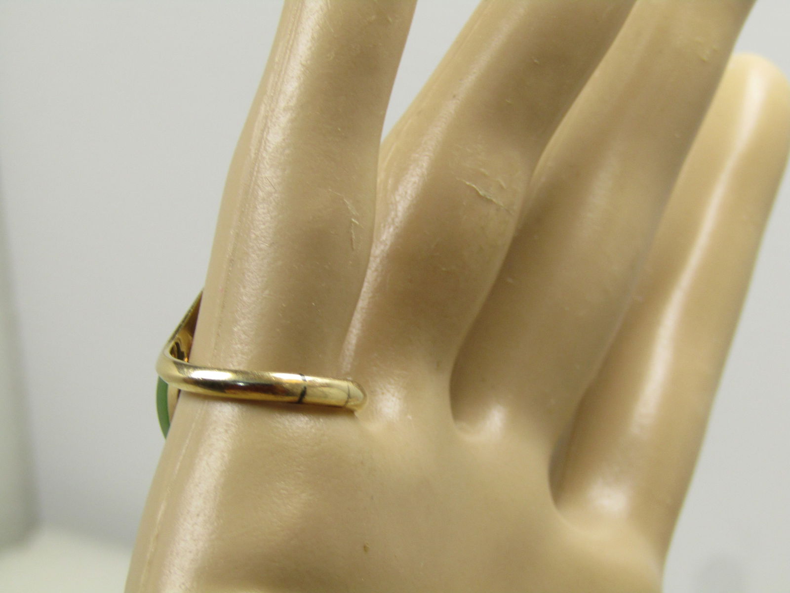 Vintage 10kt Jade.Nephrite Ring, Bypass, Sz. 5.5, Signed JQ, 1970's-1980's - 7