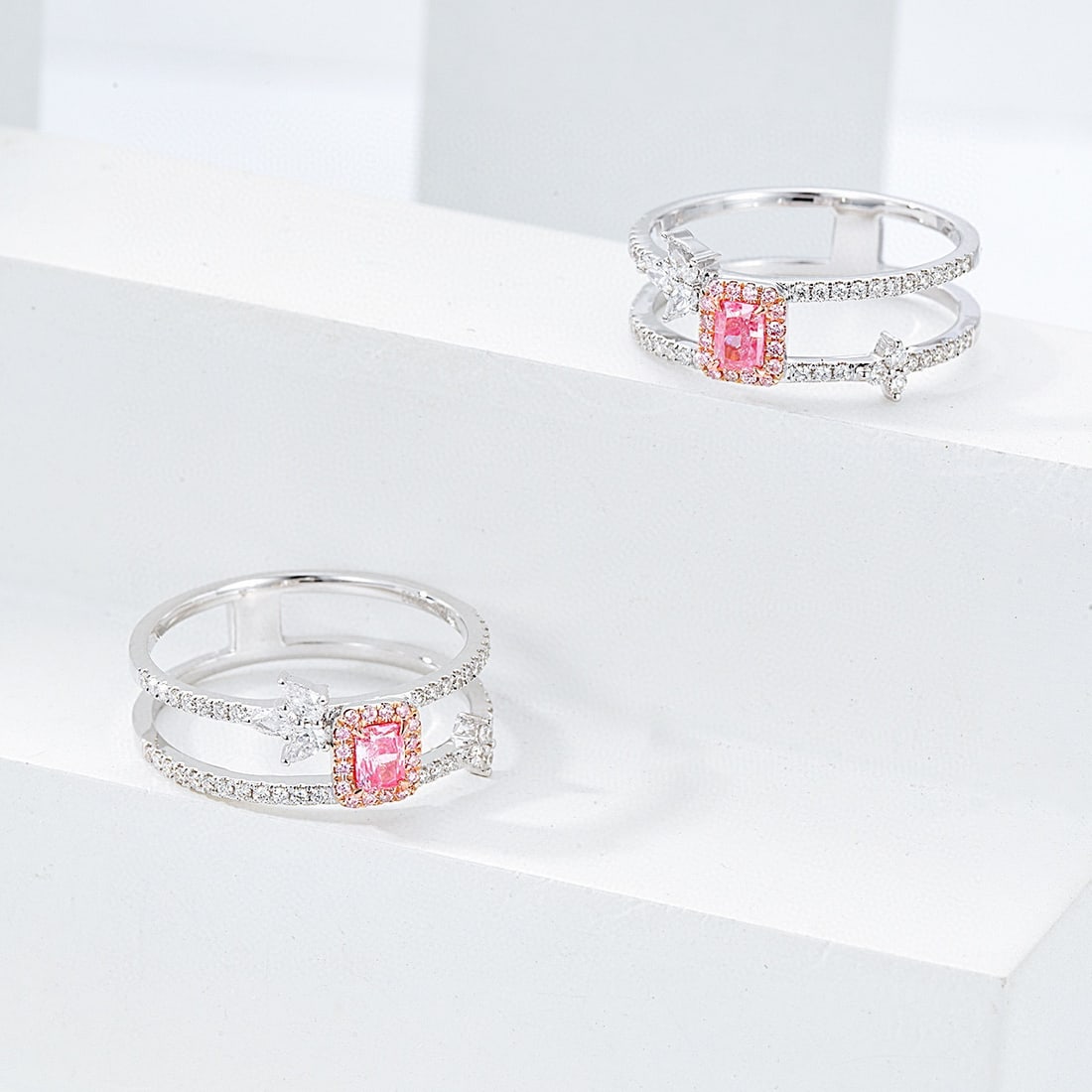 14K GOLD 0.49 CTW NATURAL PINK DIAMOND & DIAMOND RING - 4