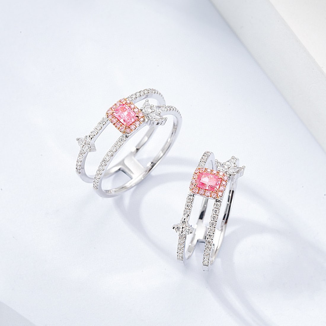 14K GOLD 0.49 CTW NATURAL PINK DIAMOND & DIAMOND RING - 5