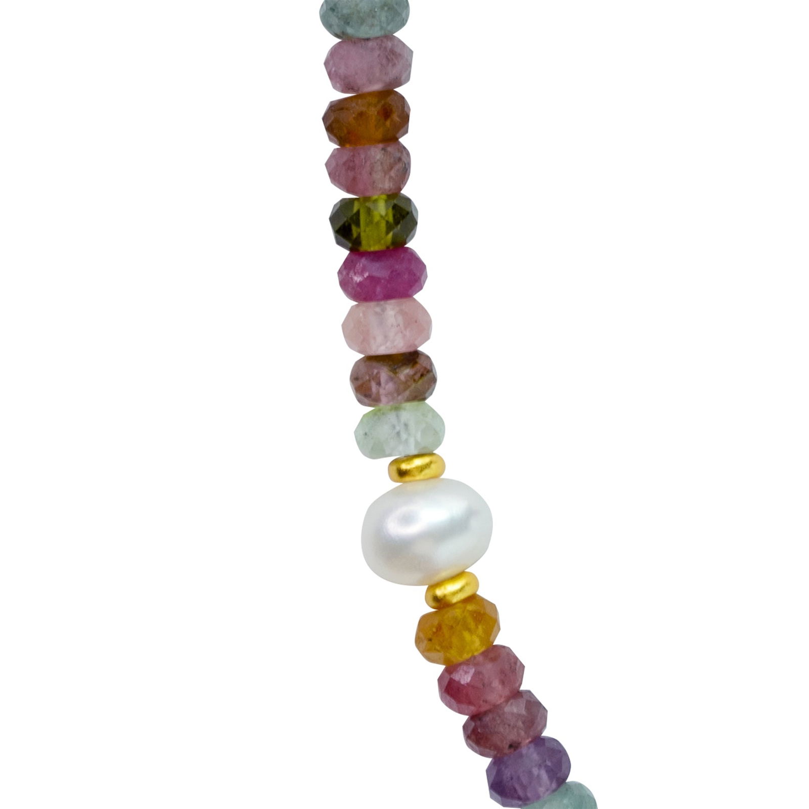 Tourmaline Pearl 14K Gold Necklace - 9