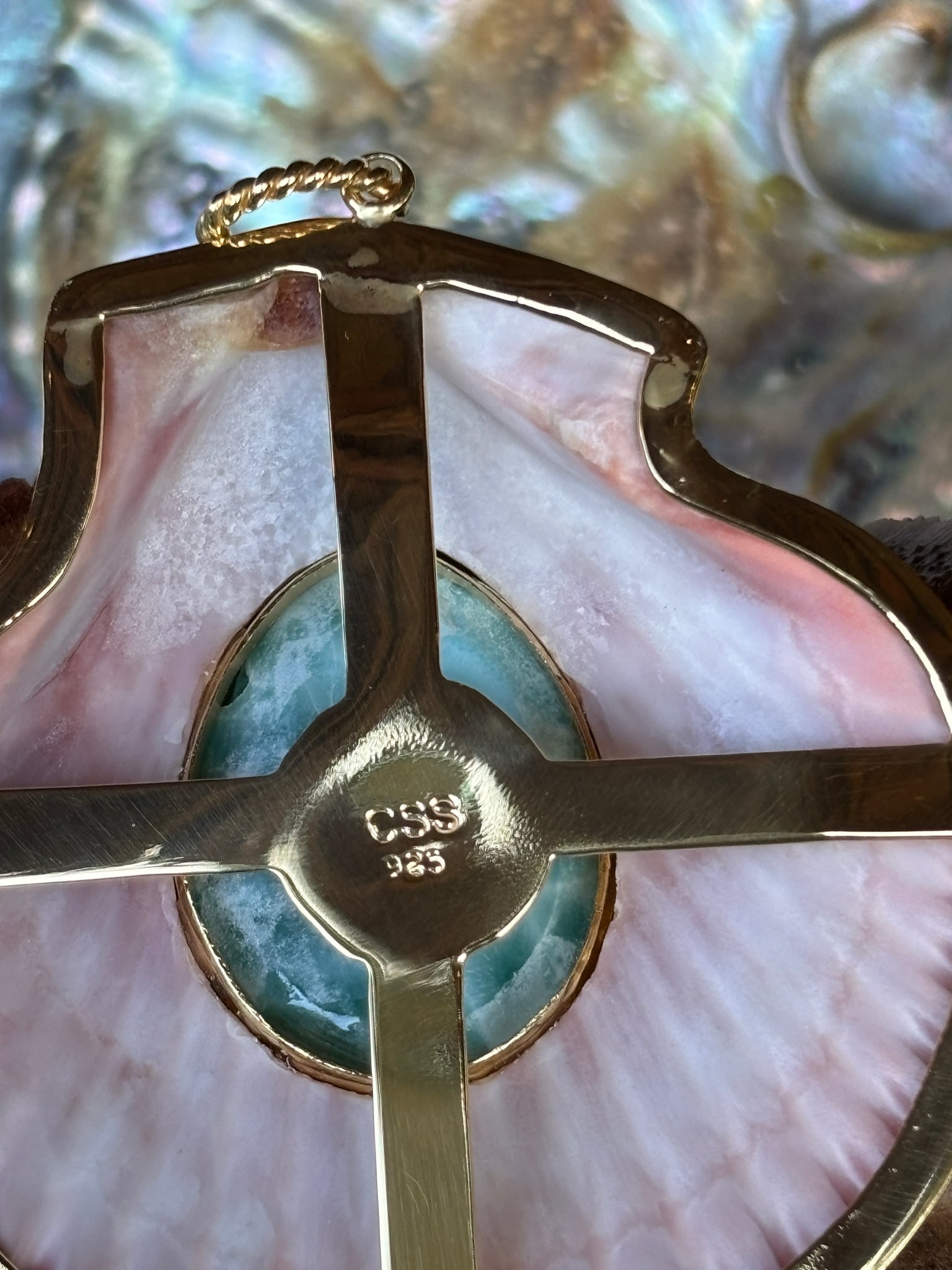 Lavender Cockle & Blue Sapphire, Vermeil Earrings - 4