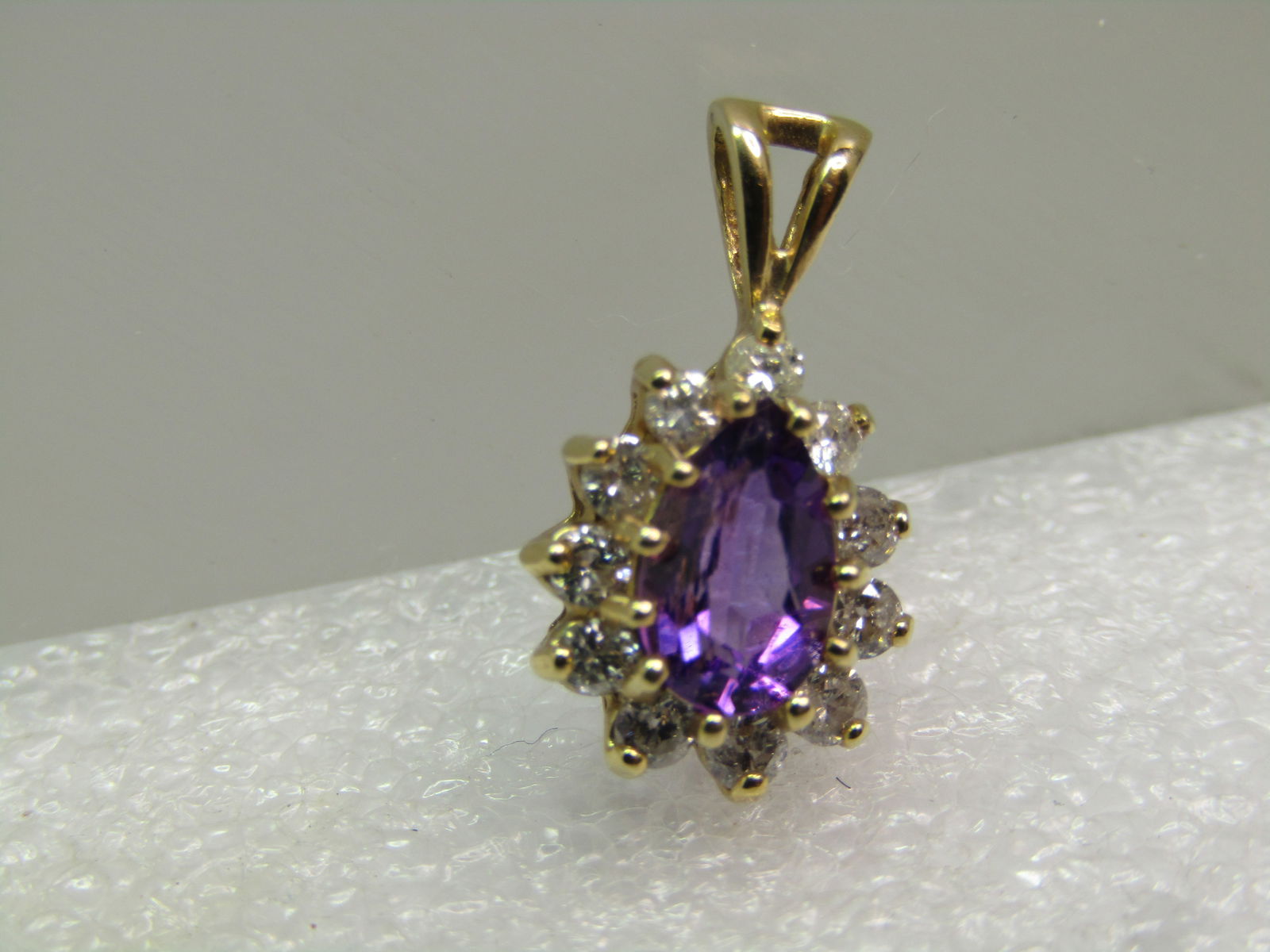 Vintage 14kt Amethyst & Diamond Pendant, Appx. 161 Grams, 1970's-1980's - 3