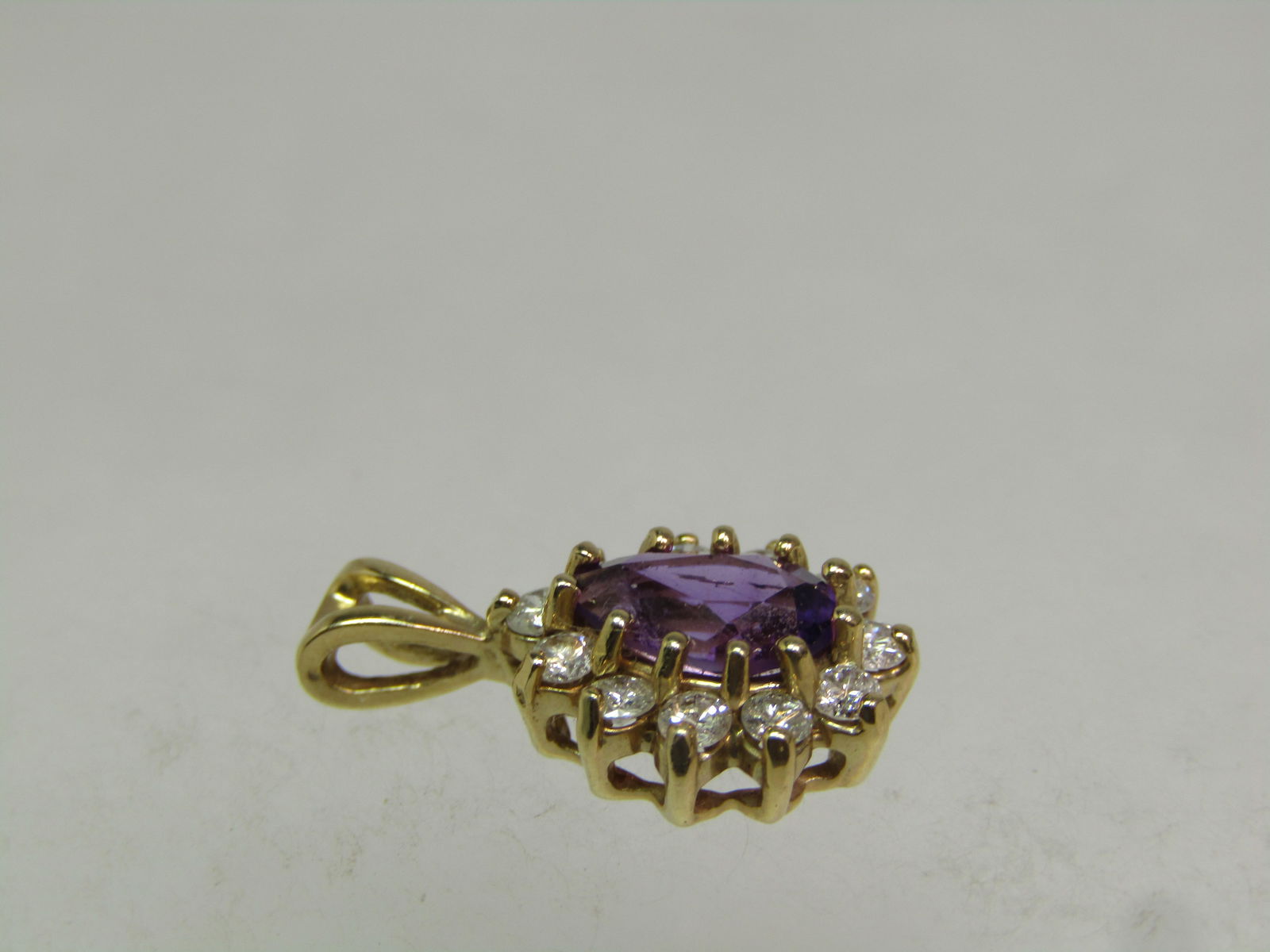 Vintage 14kt Amethyst & Diamond Pendant, Appx. 161 Grams, 1970's-1980's - 7