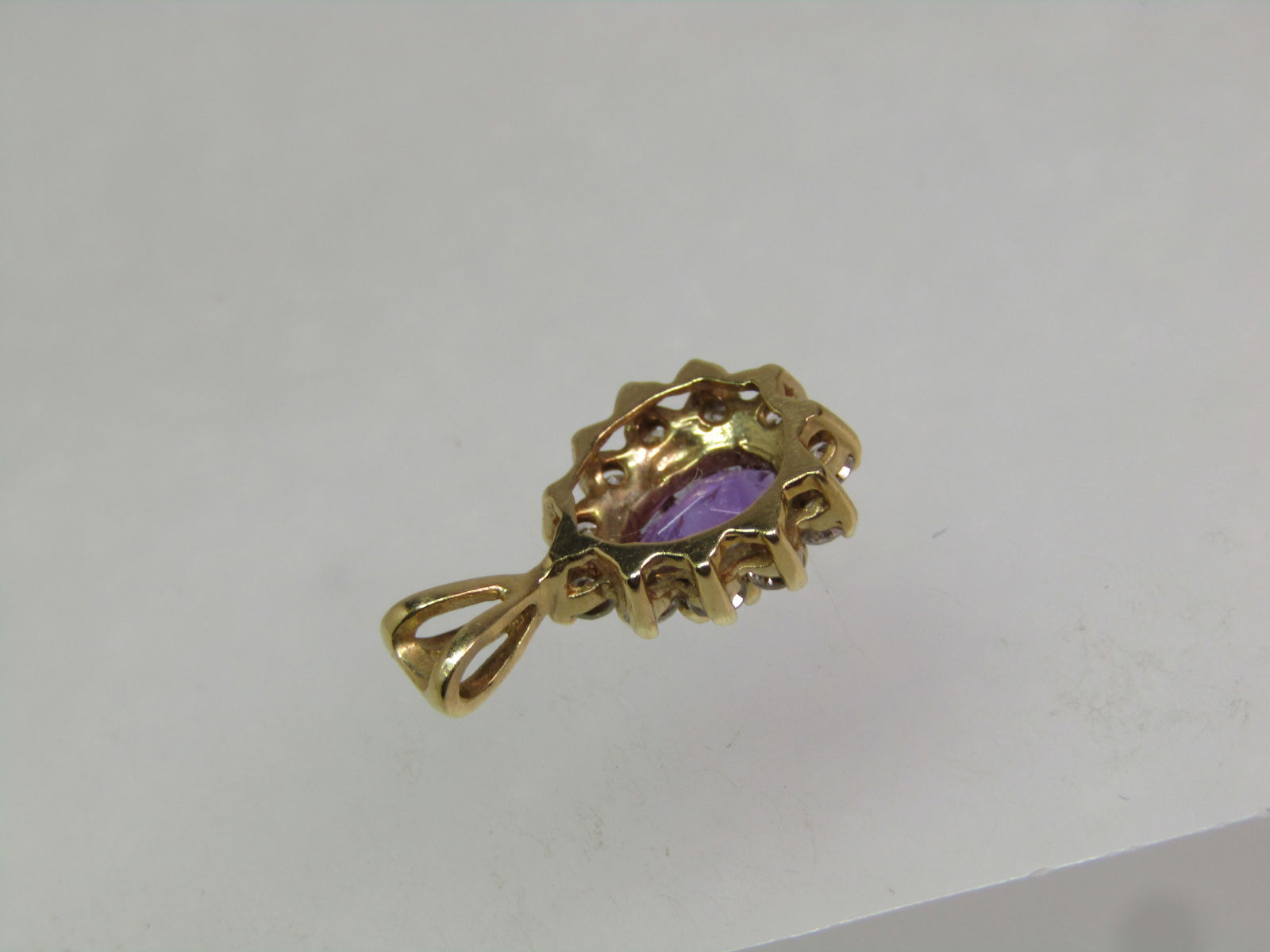 Vintage 14kt Amethyst & Diamond Pendant, Appx. 161 Grams, 1970's-1980's - 8