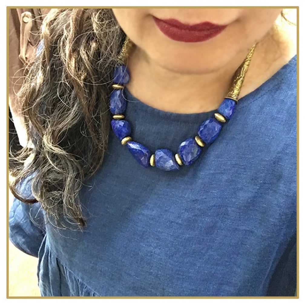 Lapis Lazuli Nugget Necklace - 3