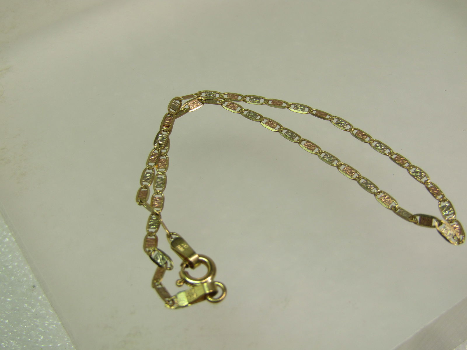 Vintage 10kt Yellow/Rose Gold Bracelet, 8", 1980's, Signed PGDA, Italy - 3