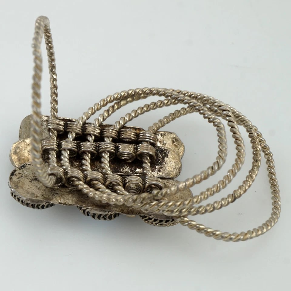 VTG Multiple Wired Silver Statement Ring Sz 8 - 7