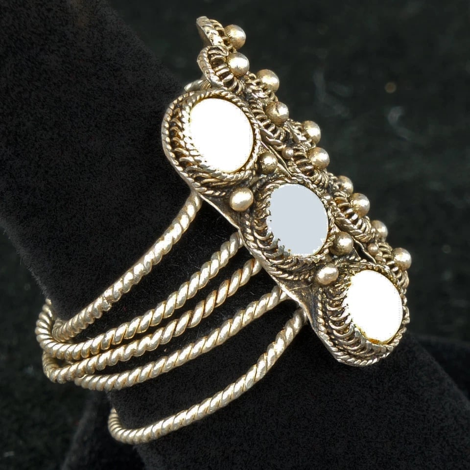 VTG Multiple Wired Silver Statement Ring Sz 8 - 9