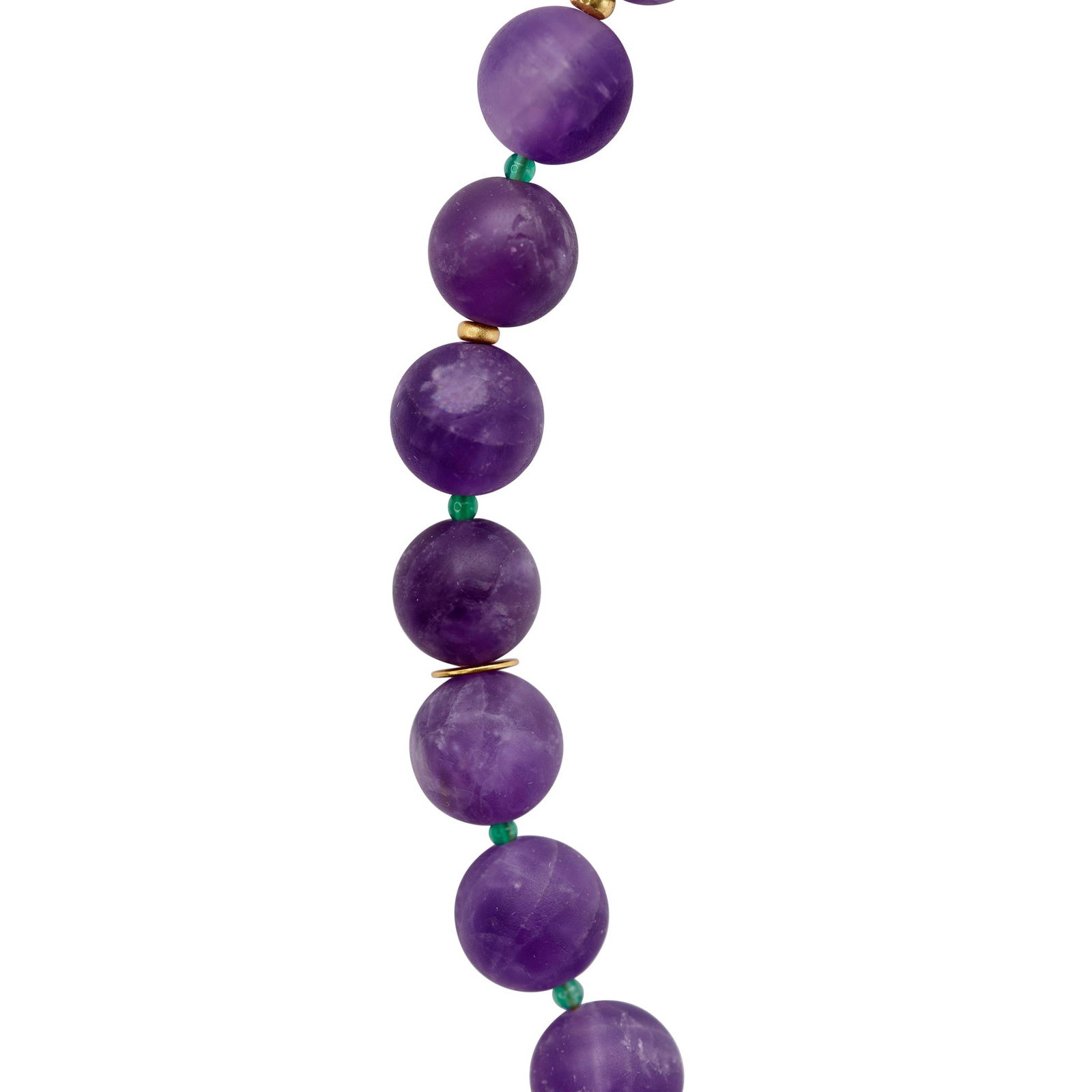 Amethyst & Blue Ceramic Gold Chain Necklace - 5