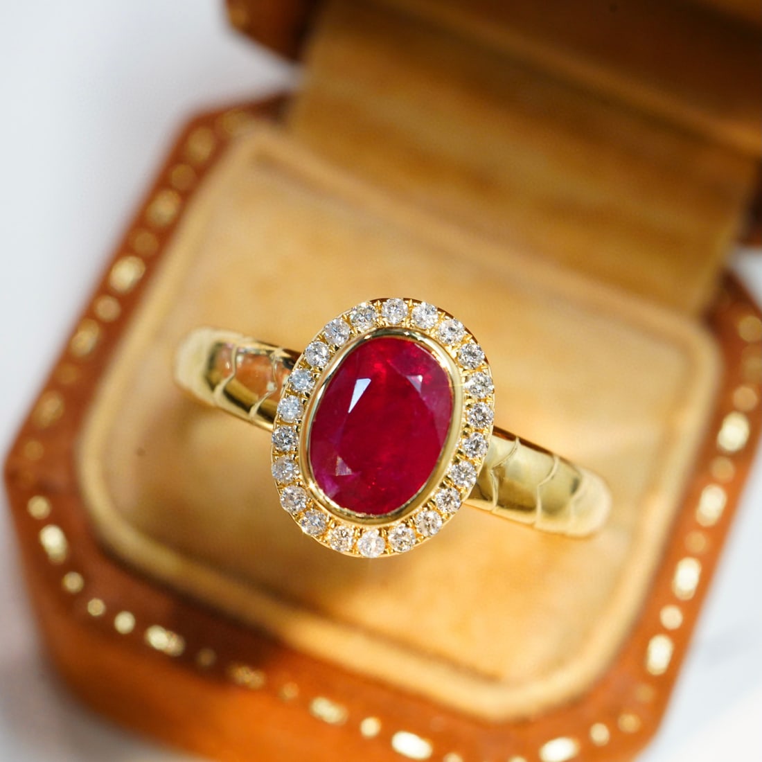14K GOLD 1.2 CT NATURAL RUBY & DIAMOND RING - 2