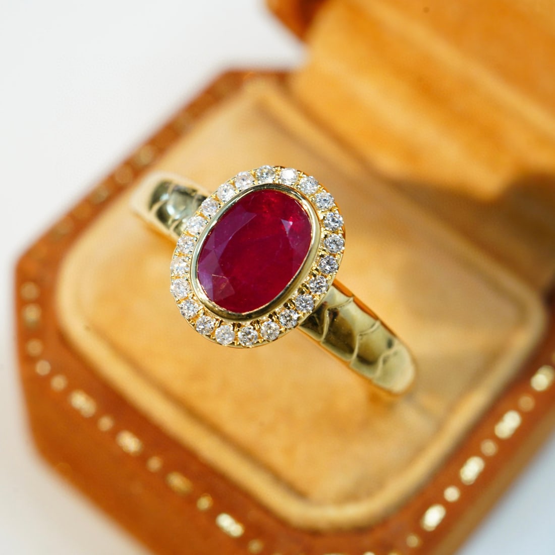 14K GOLD 1.2 CT NATURAL RUBY & DIAMOND RING - 4