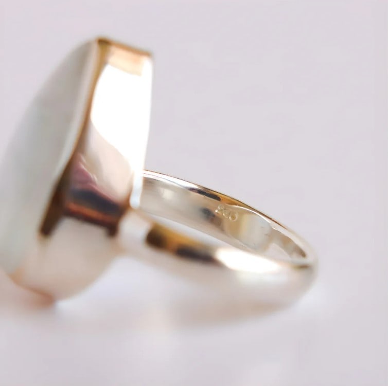 Pear Cut Moonstone Ring in Sterling Silver - 4