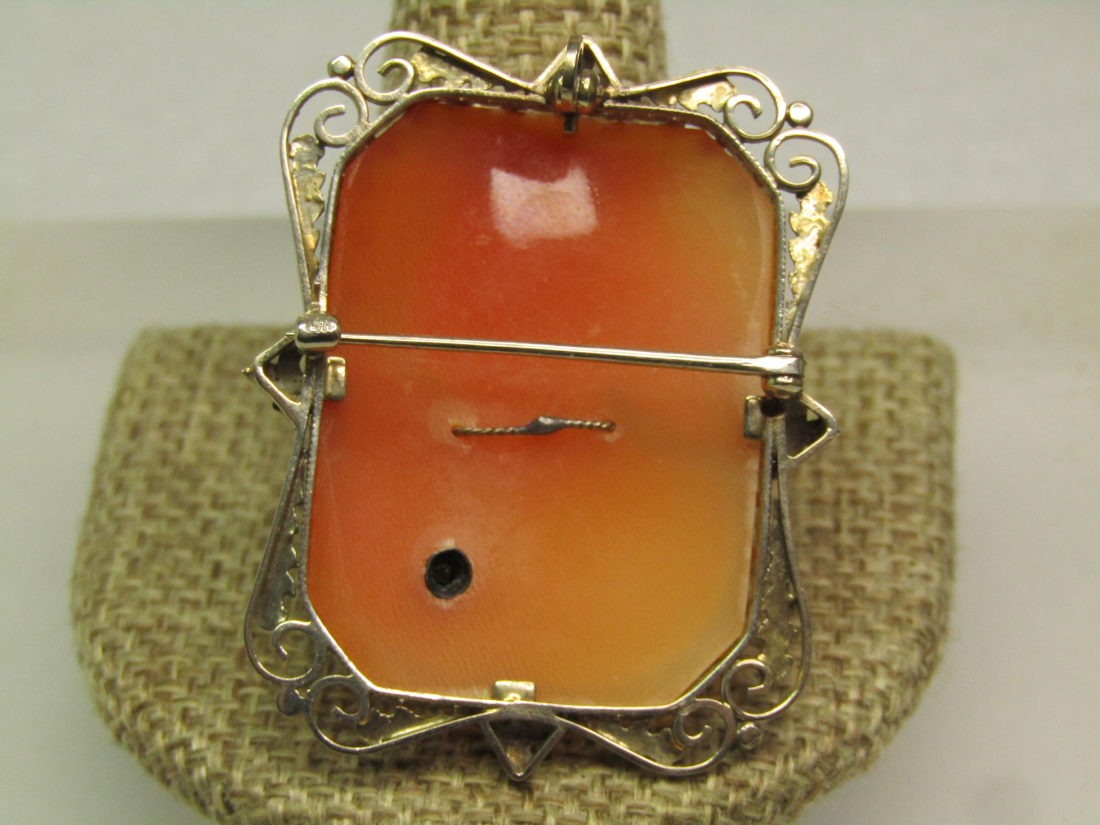 Antique Carved Cameo with Diamond Brooch/Pendant, 1910's-1920's - 4