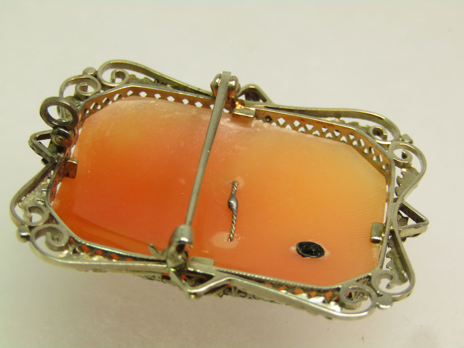 Antique Carved Cameo with Diamond Brooch/Pendant, 1910's-1920's - 5