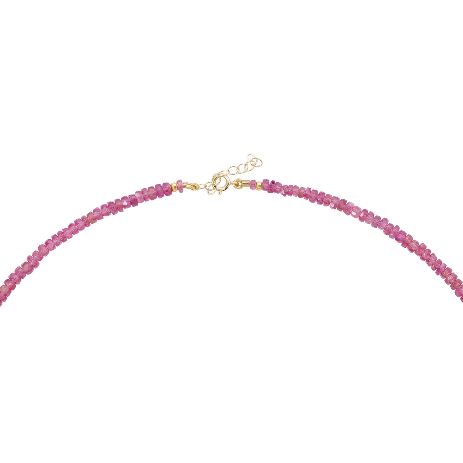 Pink Sapphire Necklace 14K Gold - 4