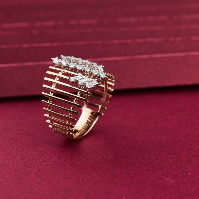 14K GOLD 0.49 CT NATURAL H DIAMOND RING - 2