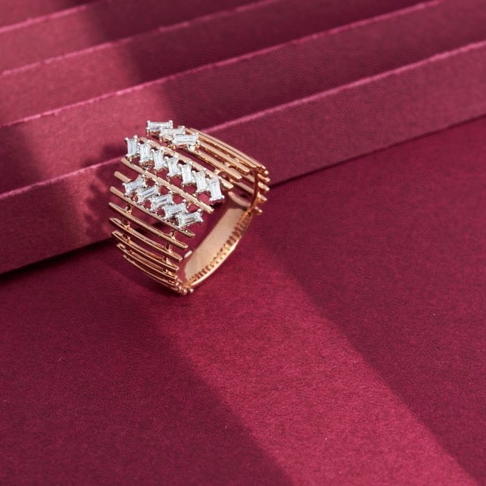 14K GOLD 0.49 CT NATURAL H DIAMOND RING - 3