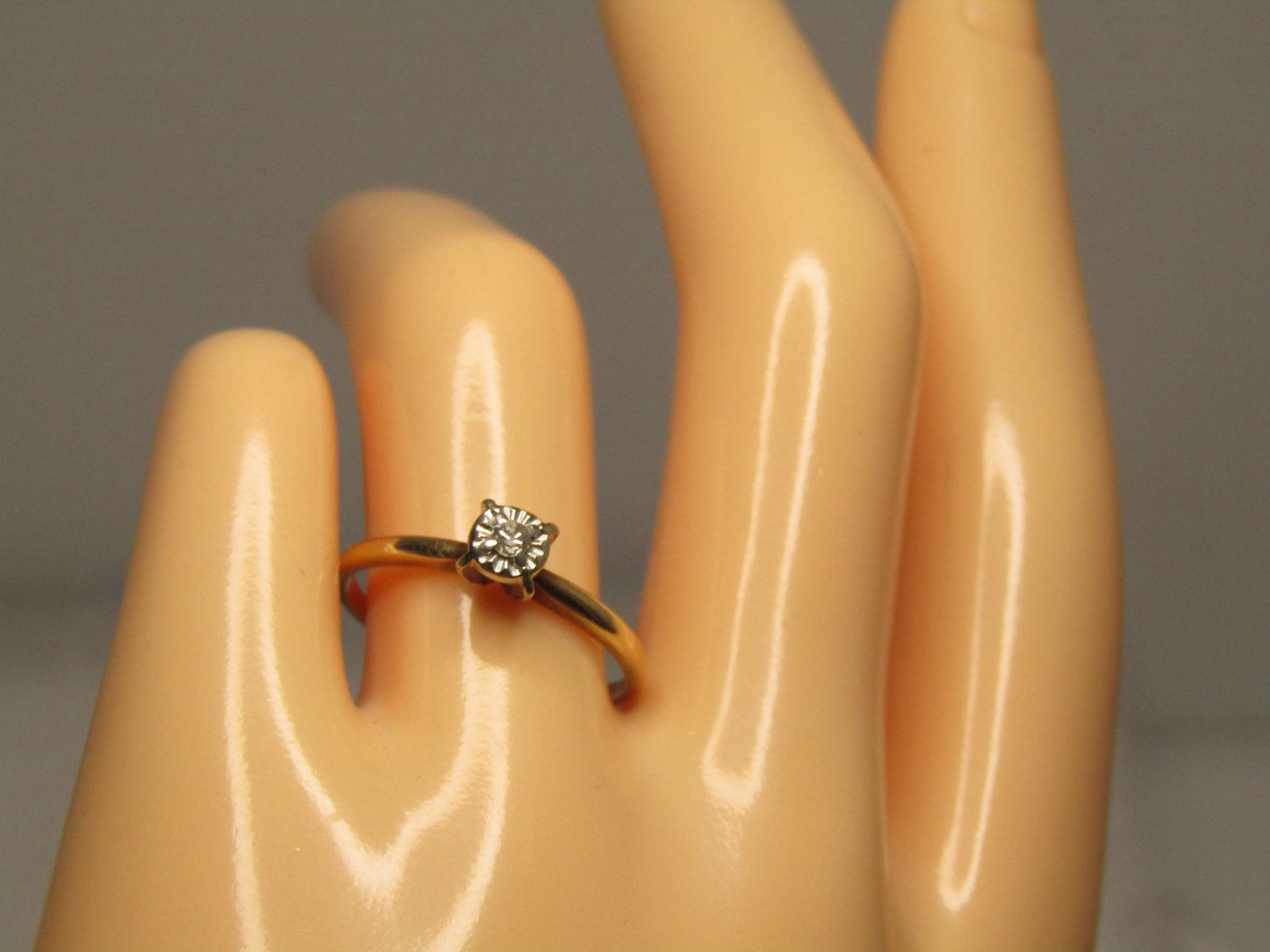 Vintage 10kt Diamond Engagement Ring, Sz. 8 , Signed, 1940's - 7