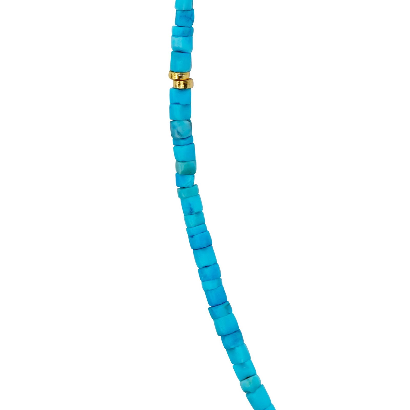Tiny Turquoise Tube 18k Gold Necklace - 7