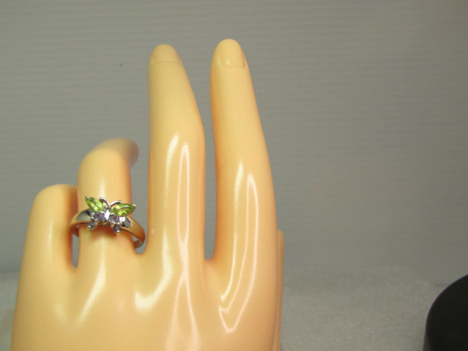 Vintage 10kt Gemstone Butterfly Ring, Sz. 7, 1980's, Signed - 5
