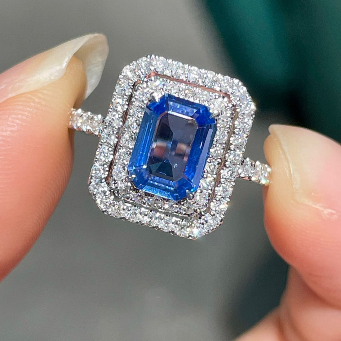 14K GOLD 1.78 CT NATURAL SAPPHIRE & DIAMOND RING - 2