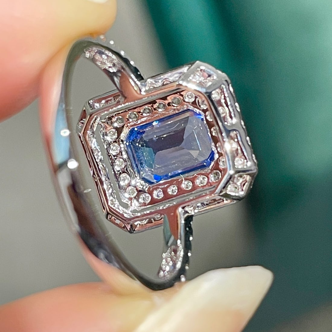 14K GOLD 1.78 CT NATURAL SAPPHIRE & DIAMOND RING - 6