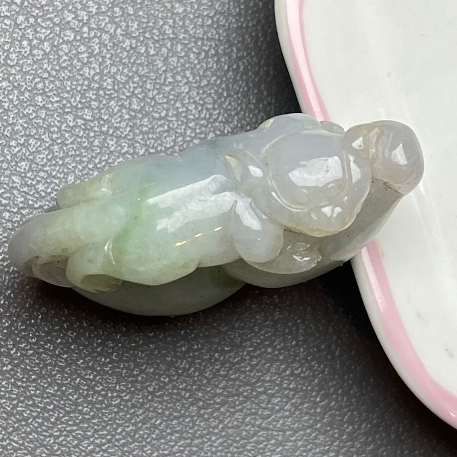 Antique Chinese Natural Jadeite Jade Carved Gourd and Mythical Creature - 3