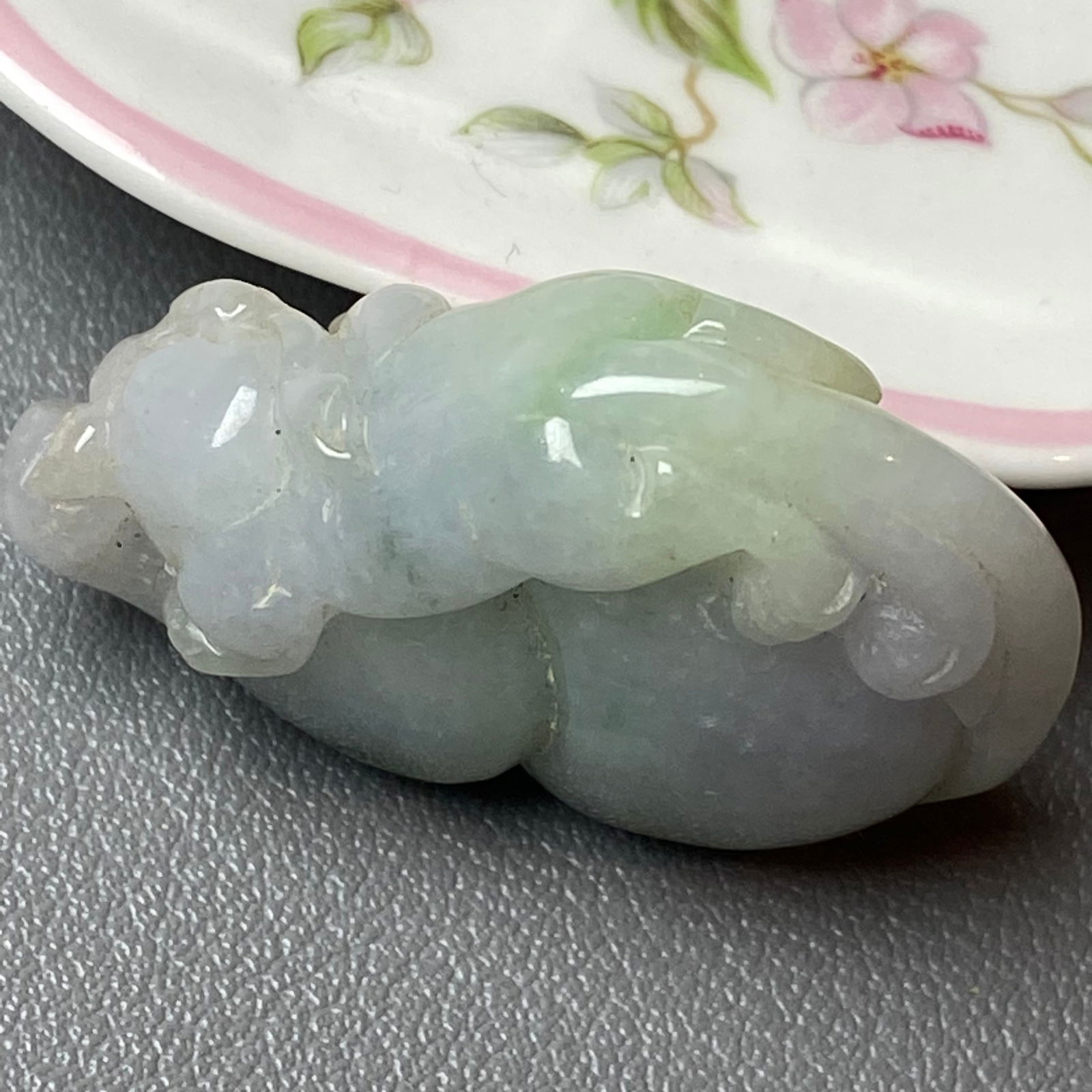 Antique Chinese Natural Jadeite Jade Carved Gourd and Mythical Creature - 5