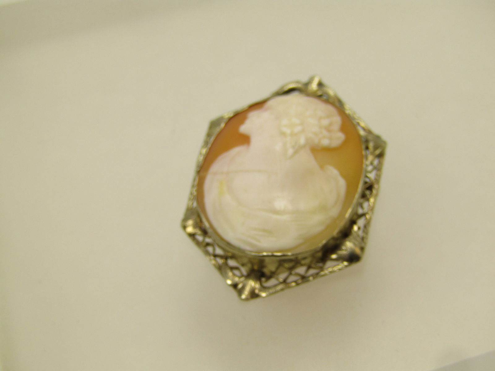 Vintage 14kt Cameo Brooch & Pendant, Locking C Clasp, 1800's-1920's - 5