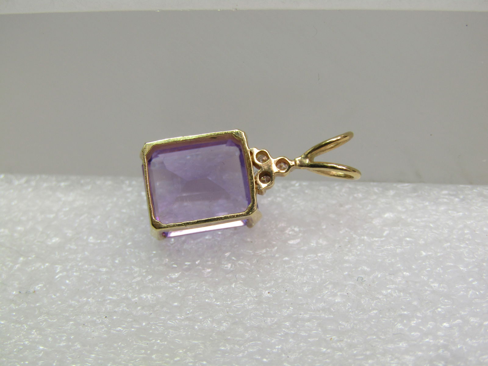 Vintage 14kt Amethyst Diamond Pendant, Appx. 2.43 grams. 1980's-1990's - 5