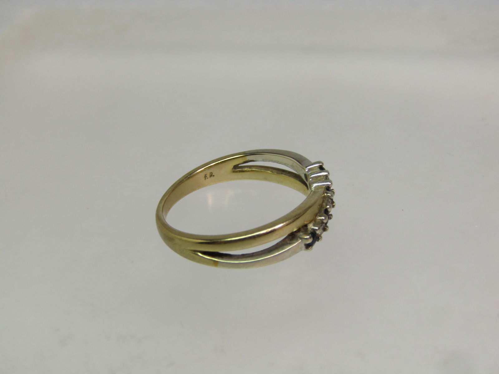 Vintage 10kt Crisscross Black Spinel Diamond Ring, Sz. 7, 1980's - 5