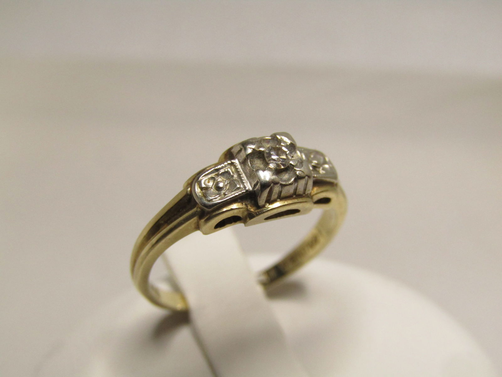 Antique14kt Diamond Engagement Ring, Sz. 6, Signed Columbia, 1920's-1930's - 3