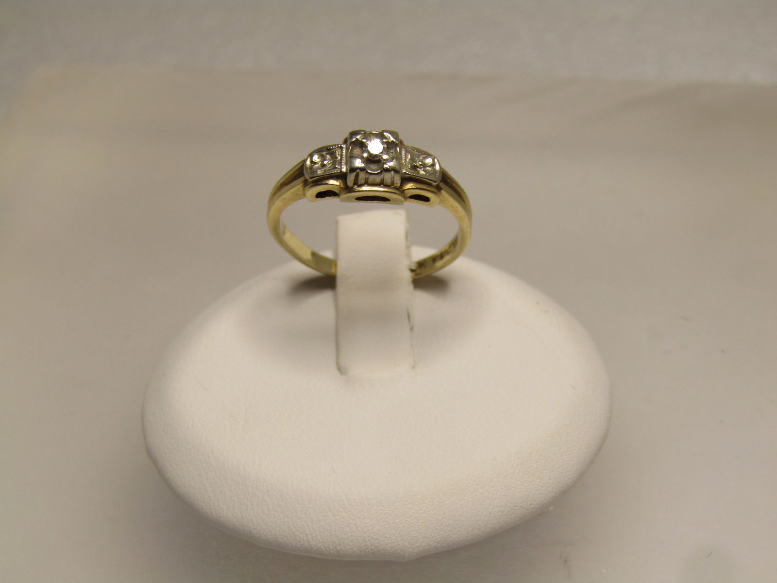Antique14kt Diamond Engagement Ring, Sz. 6, Signed Columbia, 1920's-1930's - 4