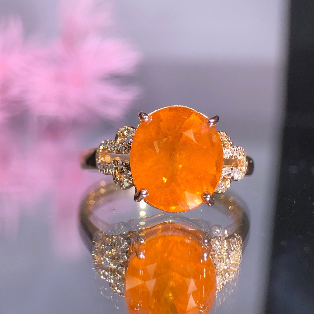 14K GOLD 4.3 CT NATURAL PARTSCHINITE & DIAMOND RING: Title:14K GOLD 4.3 CT NATURAL PARTSCHINITE & DIAMOND RINGDescription:Ref:230528253Gold Content:14K GoldRing Size:7.25USMain Gemstone:PartschiniteNumber of stones:1Shape:OvalCarat Weight:4.3ct