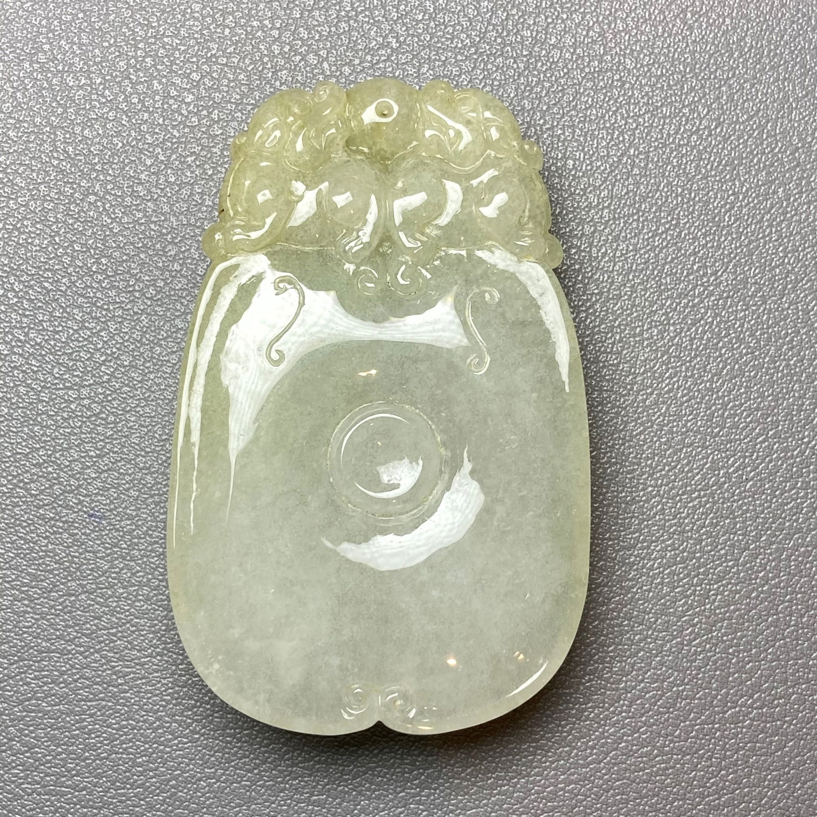 Antique Chinese Natual Yellow White Icy Jadeite Jade carved Double Foo Dogs Ruyi Statue - 3