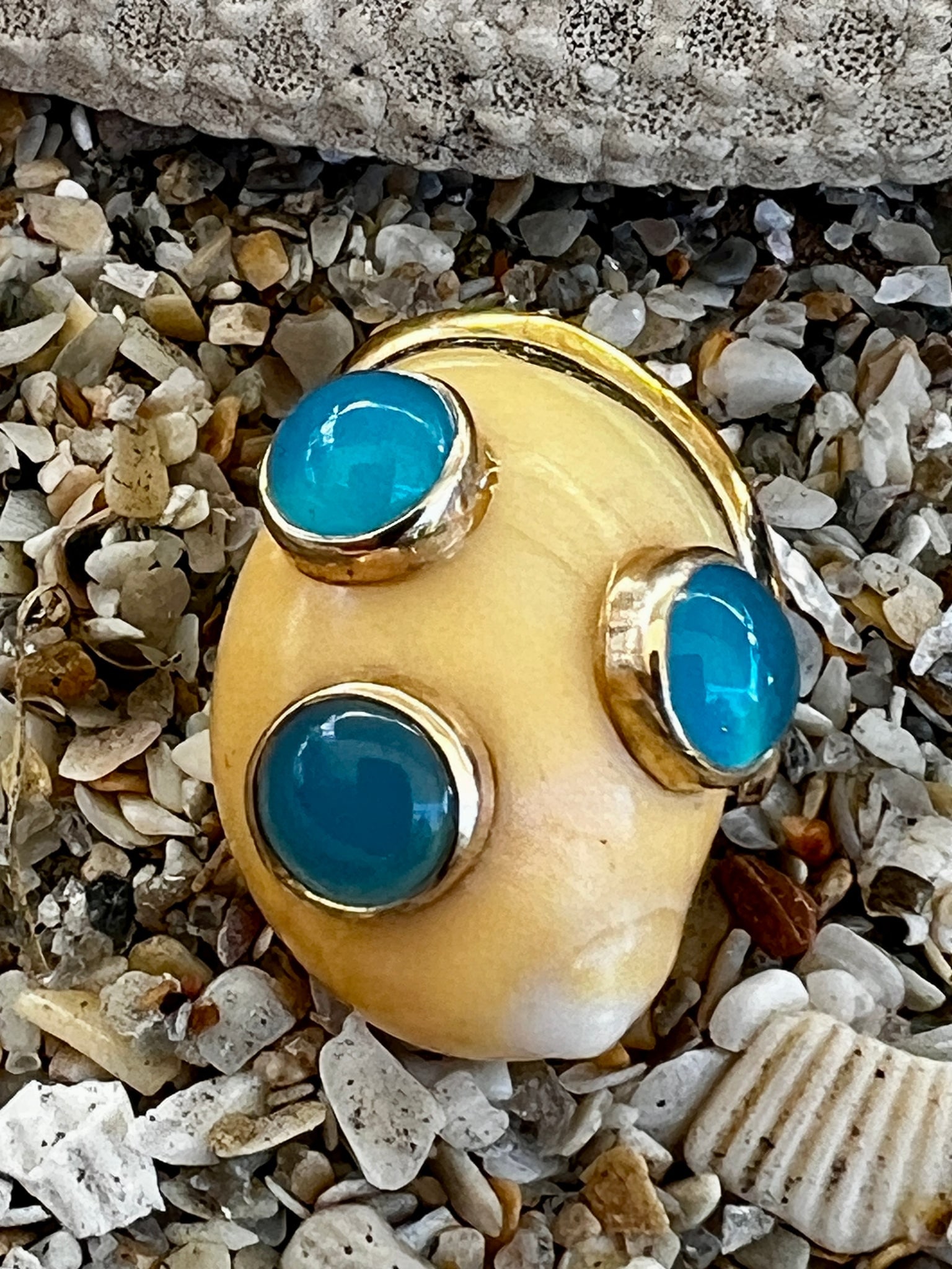 14-Karat Golden Nerite Earrings with Blueberry Oynx - 2