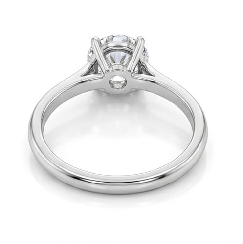 Classic 4-Prong Solitaire (Round Shank) Round Brilliant 2 ct Lab-Grown Diamond Ring in 14K White - 4