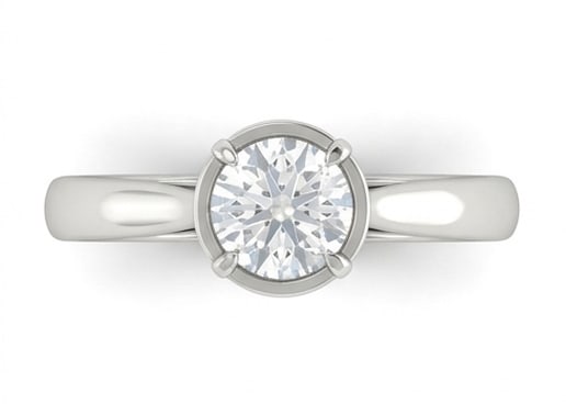 Semi-Bezel Set Solitaire Round Brilliant 2 ct Lab-Grown Diamond Ring in 14K White Gold (1 of 4)