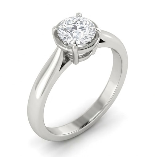 Semi-Bezel Set Solitaire Round Brilliant 2 ct Lab-Grown Diamond Ring in 14K White Gold - 2