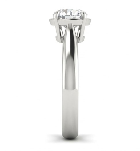 Semi-Bezel Set Solitaire Round Brilliant 2 ct Lab-Grown Diamond Ring in 14K White Gold - 4