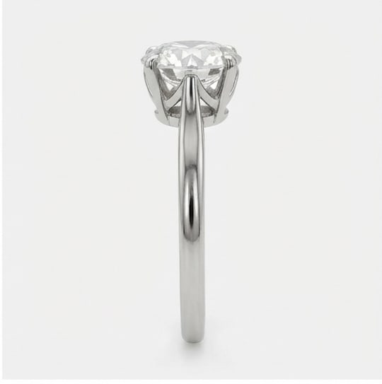 Modern Knife-Edge Solitaire Round Brilliant 2 ct Lab-Grown Diamond Ring in 14K White Gold - 3